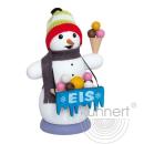 Räuchermann Schneemann als Eisverkäufer